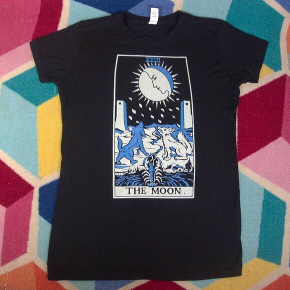 Tultex Tops - Women's Tarot Moon T-Shirt Size Large